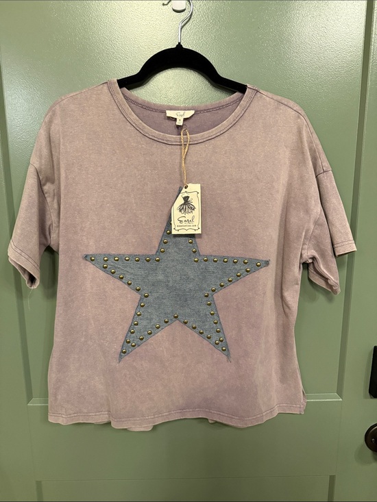 easel Tops - easel Lavender Crewneck Tee